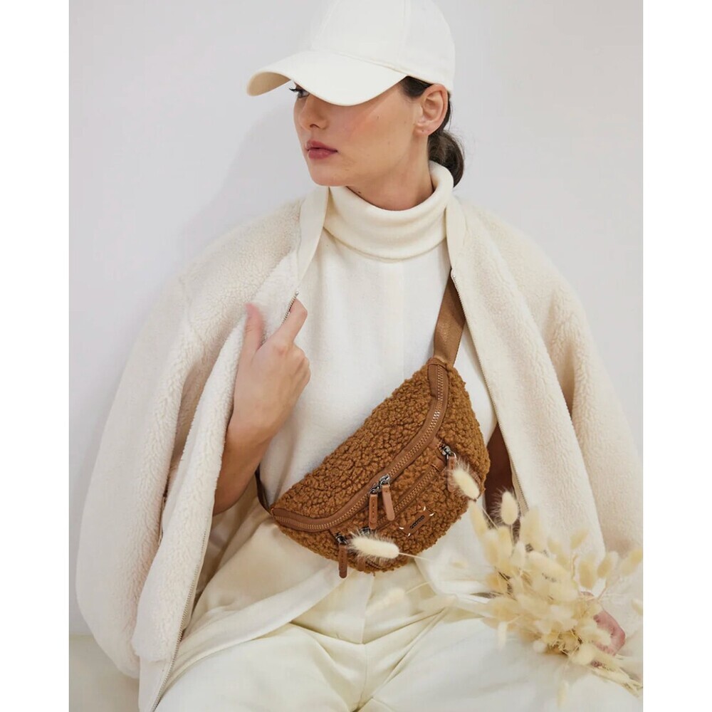 CARAA Sling Sherpa in Toffee Everyday Crossbody Bag Belt Bag